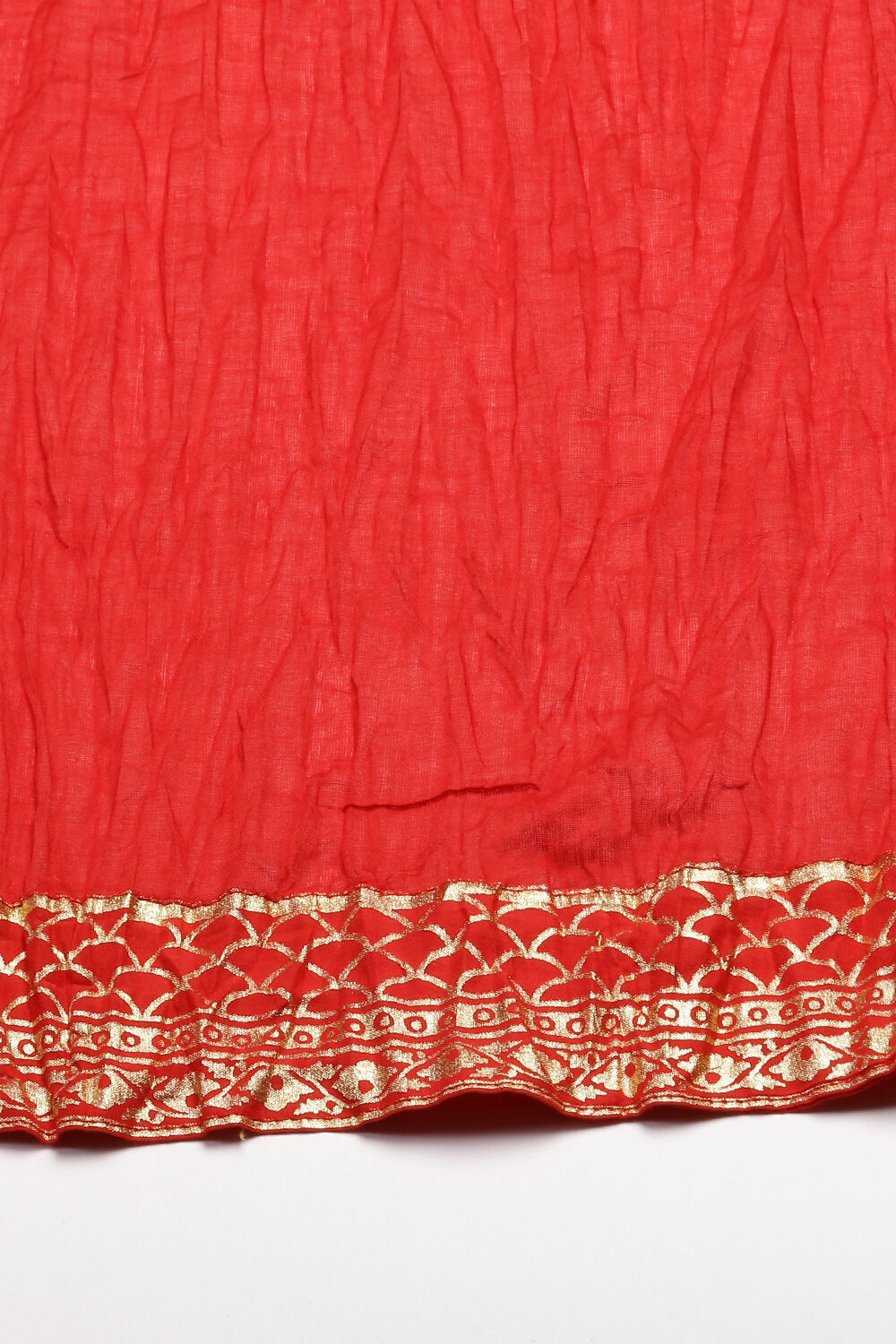 Red Cotton Solid Anarkali Suit Set image number 2