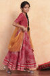 Red Poly Chanderi Printed Lehenga Set image number 5