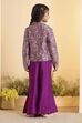 Purple Viscose Rayon Floral 3 Piece Co-ord Set image number 4