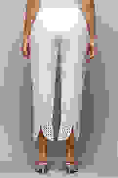 White Cotton Regular Solid Pants image number 4