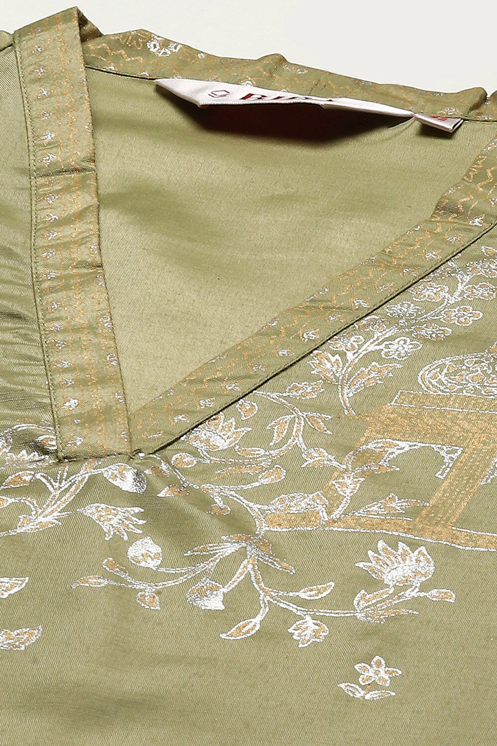 Sage Green Art Silk Straight Kurta Palazzo Suit Set image number 1