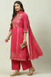 Mustard Printed Cotton Straight Kurta Palazzo Suit Set image number 7