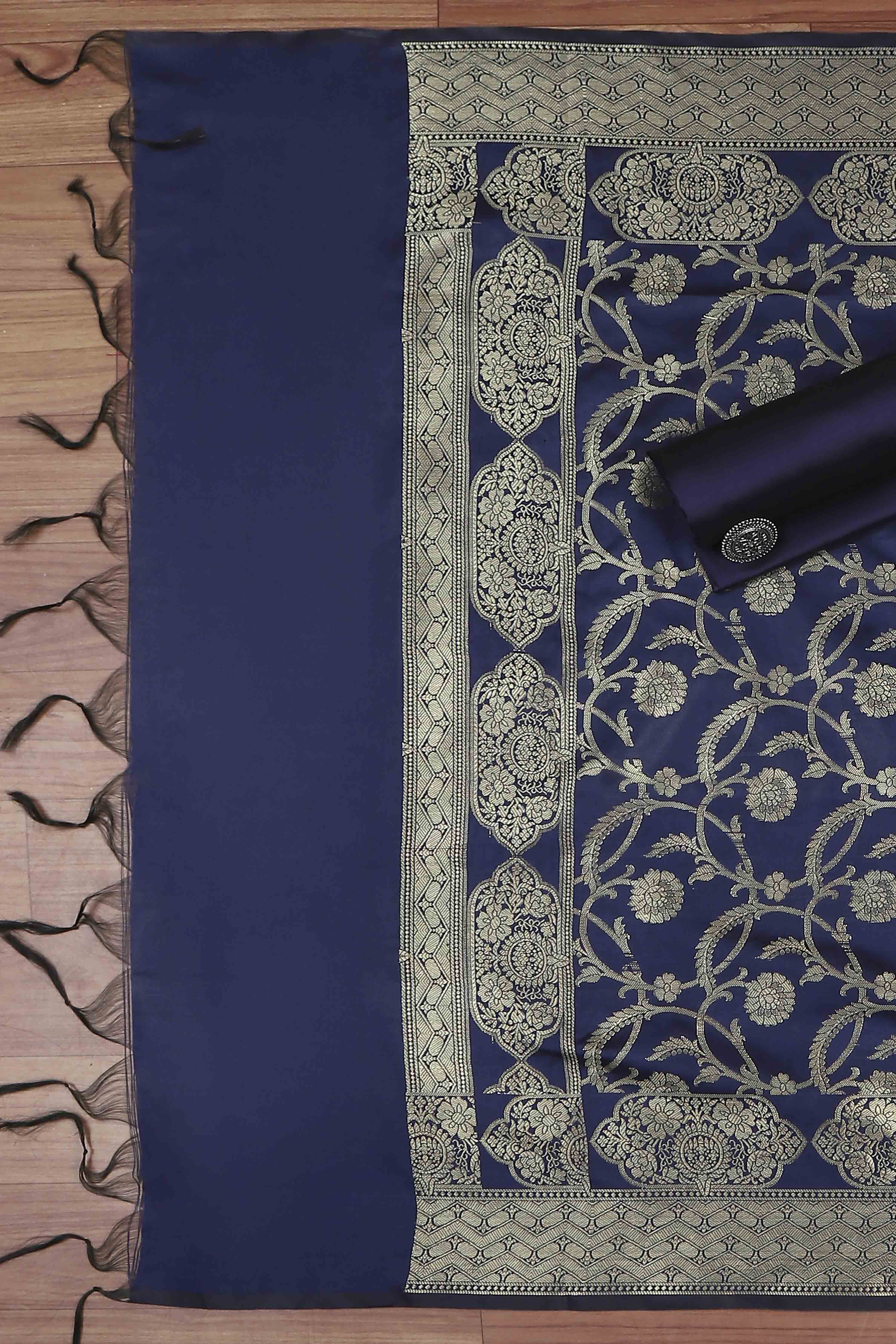 Pink Silk Unstitched Suit Set image number 3