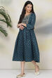 Off White Cotton Fusion Dress image number 2