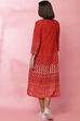Mustard Rayon A-Line Printed Dress image number 5