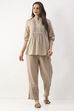 Blush Pink Cotton Straight Pant image number 0