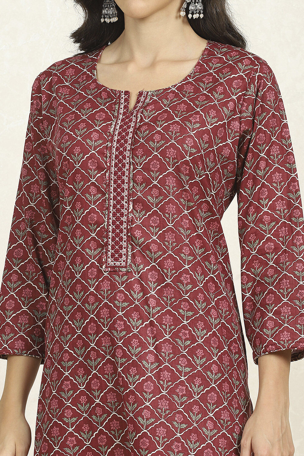 Blue Cotton Printed Unstitched Suit Set image number 2