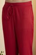 Red Viscose Rayon Straight Suit Set image number 2