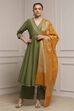 Fuchsia Polyester Blend Anarkali Embroidered Suit Set image number 6