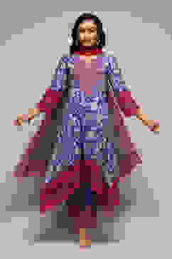 Indigo Cotton Straight Printed Kurta Ankle Length Suit Set image number 7