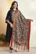 Black Chennur Silk Printed Dupatta image number 6