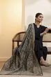 Green Black Poly Floral Banarasi Dupatta image number 0