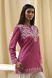 Mustard Yellow Printed Straight Short Kurta image number 4
