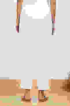 White Cotton Solid Regular Pants image number 5