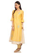 Coral A-Line Art Silk Yarndyed Kurta image number 2