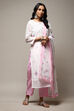 Pink Linen Digital Print Unstitched Suit Set image number 7