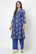 Pink Art Silk Kurta Pants Set image number 2