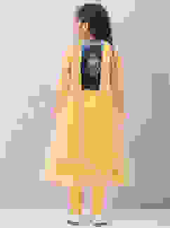 Mustard Yellow Art Silk Anarkali with Jacket Kurta Churidar Suit Set image number 5