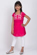 Pink Cotton Solid Kurta Leggings Set image number 0