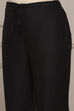 Black Polyester Straight Palazzos image number 1