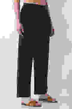 Navy Viscose Rayon Relaxed Pants image number 3