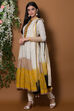 White And Red Flared Suit Set By Anju Modi image number 4