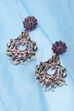 Dark Pink Oxidised Drop Earrings image number 0