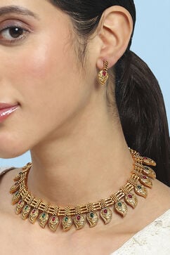 Red Green Alloy Necklace Set image number 1
