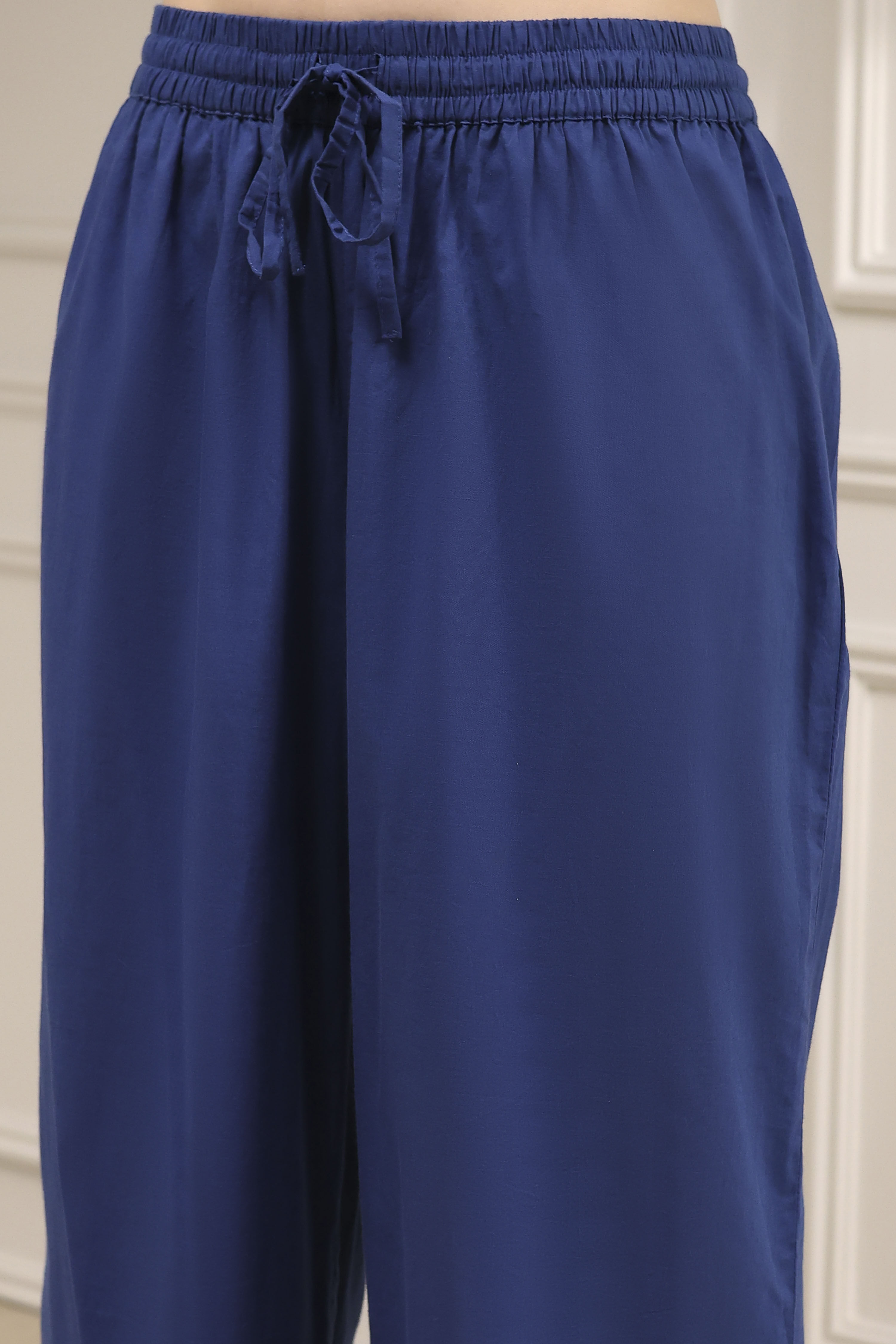 Blue Dyed Printed Straight Suit Set image number 2