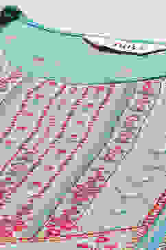 Teal LIVA Straight Printed Kurta image number 2