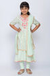 Mint Green Art Silk Straight Kurta Churidar Suit Set image number 0