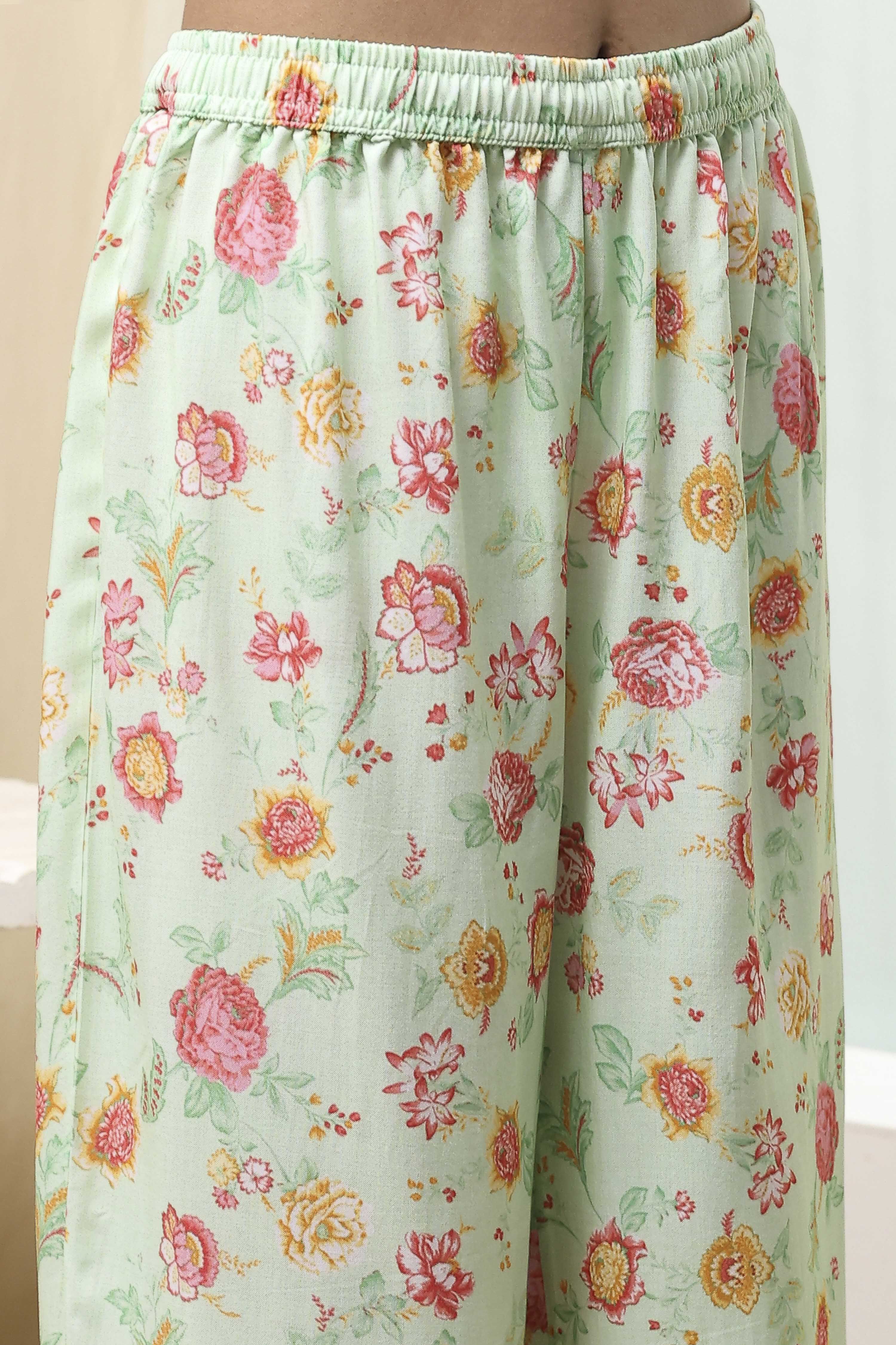 Pista Green Modal Blend Straight Suit Set image number 2