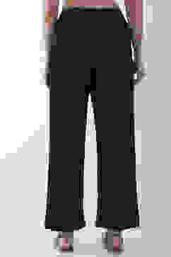 Black Viscose Rayon Straight Palazzos image number 5