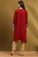 Rust Polyester Straight Kurta image number 5