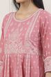 Pink Cotton Ethnic Motif Printed Anarkali Suit Set image number 1