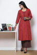 Terracotta Straight Cotton Fusion Wear 3 Piece Set image number 0