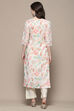 Cream Cotton Blend Digital Print Unstitched Suit Set image number 6