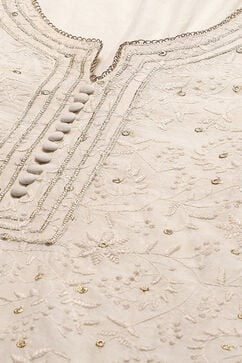 Ecru Polyester Tiered Kurta image number 1