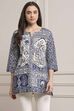 Indigo Cotton Straight Kurta image number 0