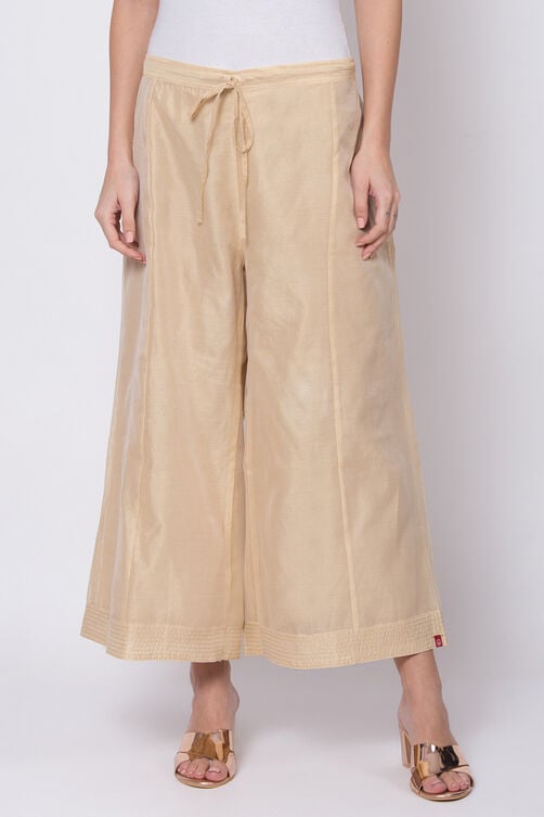 Beige Poly Cotton Palazzo image number 0