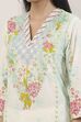 White Cotton Floral Printed Straight Suit Set image number 1