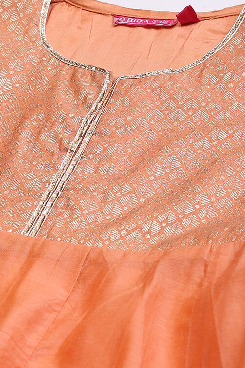 Blue Art Silk Straight Printed Kurta Set image number 1