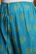 Turquoise Cotton A-Line Kurta Palazzo Suit Set image number 2