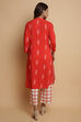 Terracotta Rayon Straight Kurta Pants Set image number 6