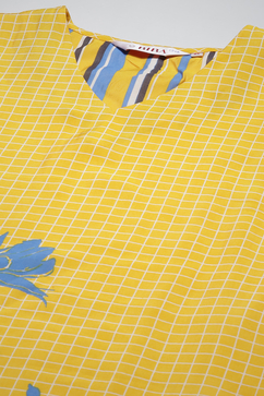 Yellow Viscose Straight Printed 2 Piece Set image number 5