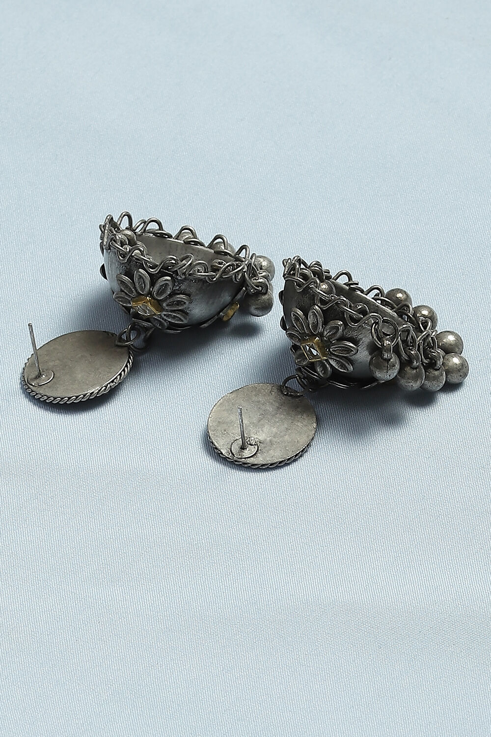 Oxidised Gold Brass Earrings image number 2