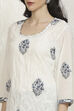 White and Blue Cotton Printed Unstitched Suit Set image number 2