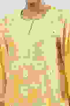 Yellow Viscose Blend Straight Suit Set image number 1