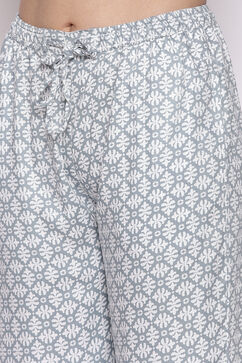 Grey Cotton Straight Printed Sleepwear image number 1