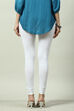 White Cotton Blend Solid Churidar image number 4